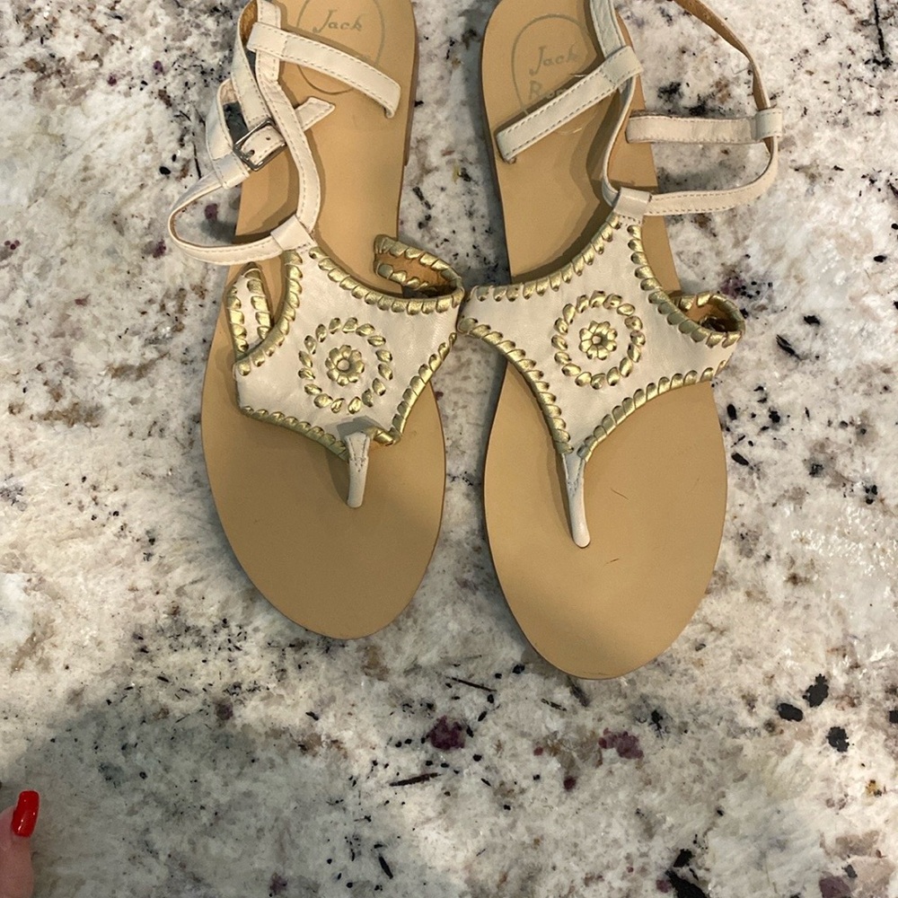 Jack Rogers Cream Crochet Sandals